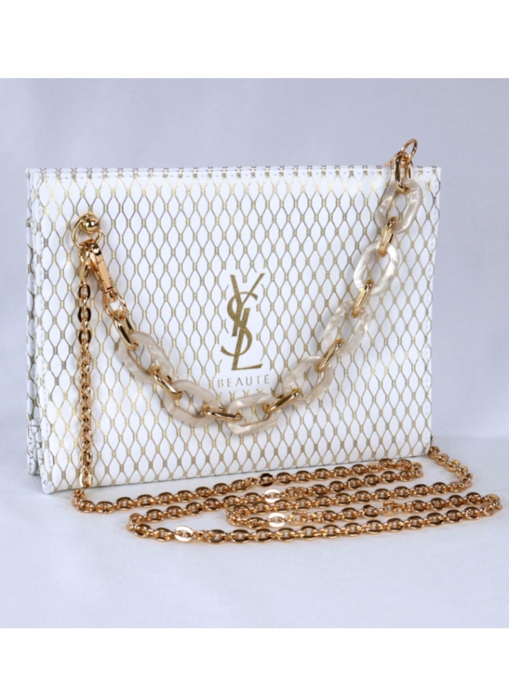 YSL Yves Saint Laurent Bag White Gold NEW